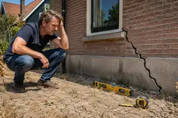 Scheuren in huis door droogte: funderingsherstel kost gemiddeld ongeveer €92.000