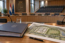 Illustratie van gemeentelijke besluitvorming over geld en asielopvang.