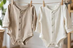 Illustratie van babyrompers met knoopsluitingen; geen afbeelding van de daadwerkelijk teruggeroepen artikelen.