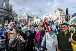 Zo'n duizend pro-Palestijnse demonstranten in mars door Amsterdam