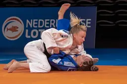 Judoka Amber Gersjes uit Tilburg grijpt net naast brons op EK Judo in Montenegro