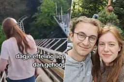 Noa (21) neemt haar vriend voor het eerst mee de Python in, maar juist dan valt Efteling-achtbaan stil op grote hoogte