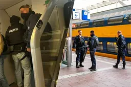 Gemaskerde agenten zoeken in drukke trein naar overvaller: 'Niet bewegen!'