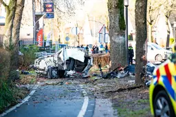 Man (85) overleden na ernstig ongeval in Diever. Tesla breekt in stukken tegen boom