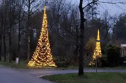 Metershoge lampjesboom gestolen in Leeuwarden: ‘Treurig, hij heeft de kerst niet gehaald’