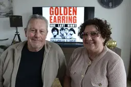André en Rennie uit Leeuwarden zijn bij afscheidsconcert van Golden Earring. ‘Door hen viel ik bij haar op schoot en kregen we 49 jaar geleden verkering’