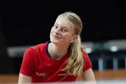Meerkampatlete Doutsen Leijenaar is nog maar 14 jaar, maar behoort nu al tot de top van de Nederlandse jeugdatletiek