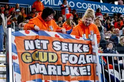 Grouster spandoeken voor Marijke Groenewoud zijn snel weer verdwenen uit het olympisch schaatsstadion