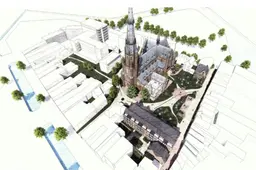 Aanleg parkje bij Bonifatiuskerk Leeuwarden start in april op plek van huidige parkeerterrein