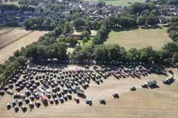 Dronefoto boerenprotest