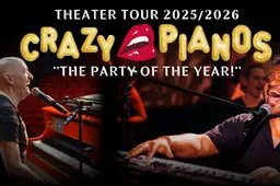 Crazy Pianos Theatertour flyer liggend zonder tekst