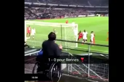Deze supporter in een rolstoel kan zijn vreugde echt niet bedwingen (video)