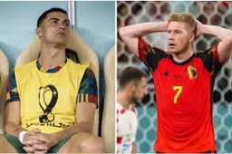 Cristiano Ronaldo ziet Kevin De Bruyne vanop de bank plots de volle laag krijgen