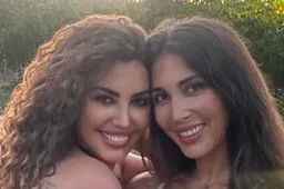 Yolanthe Cabau schaamt zich niet en stelt samen met sexy zus borsten tentoon
