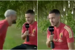 Carrasco onderbreekt interview van Hazard en kijk wat hij dan doet (VIDEO)