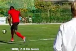 Dortmund kijkt met grote ogen naar een voetballende Usain Bolt (Video)