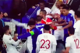 En plots verandert Everton-Lyon in een boksmatch (Video)