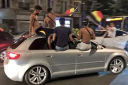 Marokkanen rijden massaal met Belgische vlaggen rond