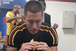 Zó viert Eden Hazard de derde plaats op het WK