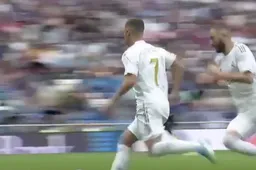 Hazard maakt officiële debuut voor Real (en scoort bijna) (VIDEO)