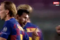 Lionel Messi gaat na afloop van Barcelona-Napoli volledig door het lint (VIDEO)