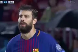 Pique denkt dat hij gescoord heeft en dan gebeurt dit...(Video)