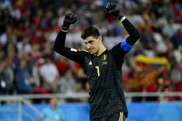 Courtois gooit olie op het vuur en spot met Engelse doelman Pickford