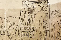 Fragment schilderij Gezicht op Vught van Frans Slager ca 1920