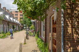 Binnenstad-huizen-fietsersgemeente Wageningen
