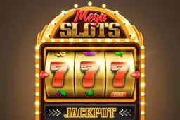 A-gold-slot-machine-with-three-red-sevens-Online-jackpot-slots