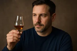 man kijkt naar Glencairn glas