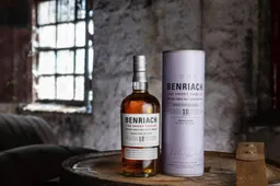 Benriach SMoky Twelve whisky in warehouse with casks