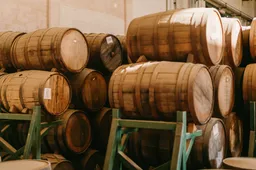 Whisky Casks in a Distillery rackack