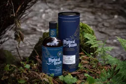 Mythical Beasts bottle with box in nature