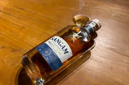 Rampur Sangam World Blended Malt bottle and design