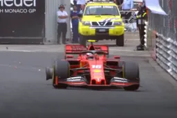 Update | Leclerc eerste uitvaller Monaco na lekke band door touché