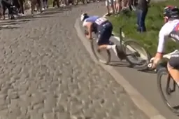 🎥 Update | Lampaert boos na bizarre val in finale Roubaix: 'Een Supporter? Een kalf!'