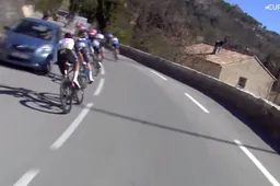 🎥 Bizar tafereel in Parijs-Nice: auto rijdt in tegengestelde richting op het parcours, renners komen met schrik vrij