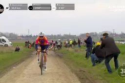 🎥 Chaos! Net op het moment dat Kopecky versnelt, gaan ze achter haar tegen de grond