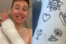 Pogacar being Pogacar: 'Shit happens, ik mag blij zijn dat ik na zo'n gekke crash alleen mijn pols breek'