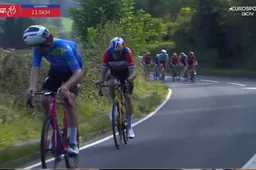 Beresterke Van Aert misrekent zich in finale Tour of Britain en ziet Tiller er met de bloemen vandoor gaan