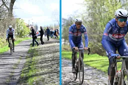 📸 Bos van Wallers: Alpecin-Deceuninck op de stenen, kopman Van der Poel... op het fietspad!