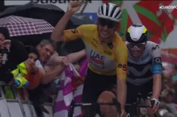 Almeida neemt paar keer half over en sprint boze Mas er dan af voor rit- en eindwinst in het Baskenland