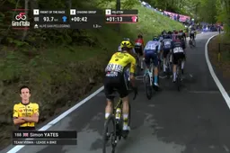 Visma | Lease a Bike raakte niet in paniek toen Simon Yates even leek te kraken, helpers op de afspraak