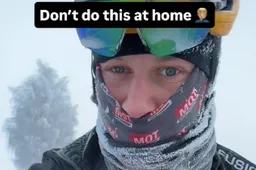 Hinder door de kou? Niet voor Jonas Abrahamsen, die trainingsrit in bizarre weersomstandigheden afwerkt