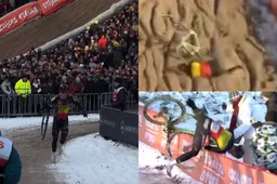 🎥 Thibau Nys duikelt in het zand, over de boarding, maar maakt indruk met halve marathon langs geweldig publiek