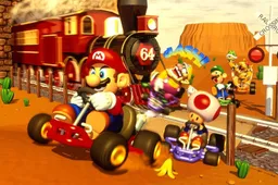 mario kart 64 nintendo 64 art banner