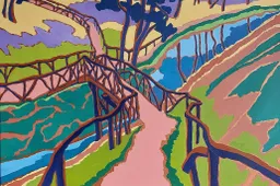 Kleine Zwitserse Brug - Buitenplaats Elswout -80x60-acryl Marjolein Sterkenburg 2024