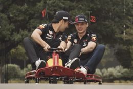 Video. Max Verstappen en Sergio Pérez scheuren op crazy karts