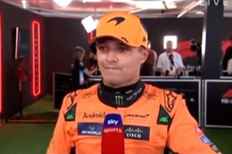 Video: Ted Kravitz in zak en as tijdens interview met Lando Norris na Q1-uitschakeling in Azerbeidzjan